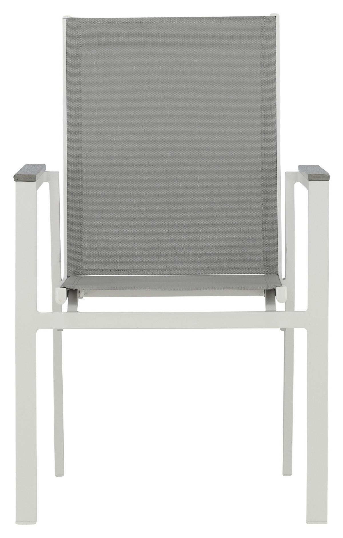 Gartensessel-set 2-tlg. Parma Metall/textil - Weiß/Grau, KONVENTIONELL, Textil/Metall (57/90/60cm) - Gardenson