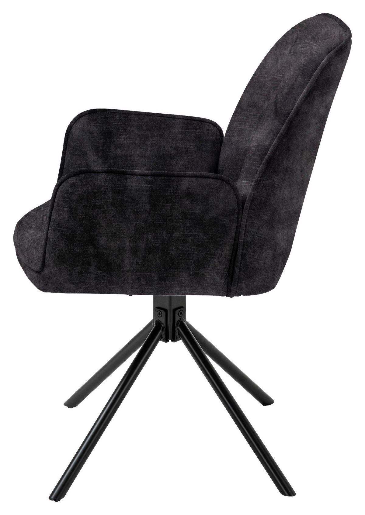 Stuhl-set Blair - Anthrazit/Schwarz, MODERN, Textil/Metall (57/89/61cm) - MID.YOU