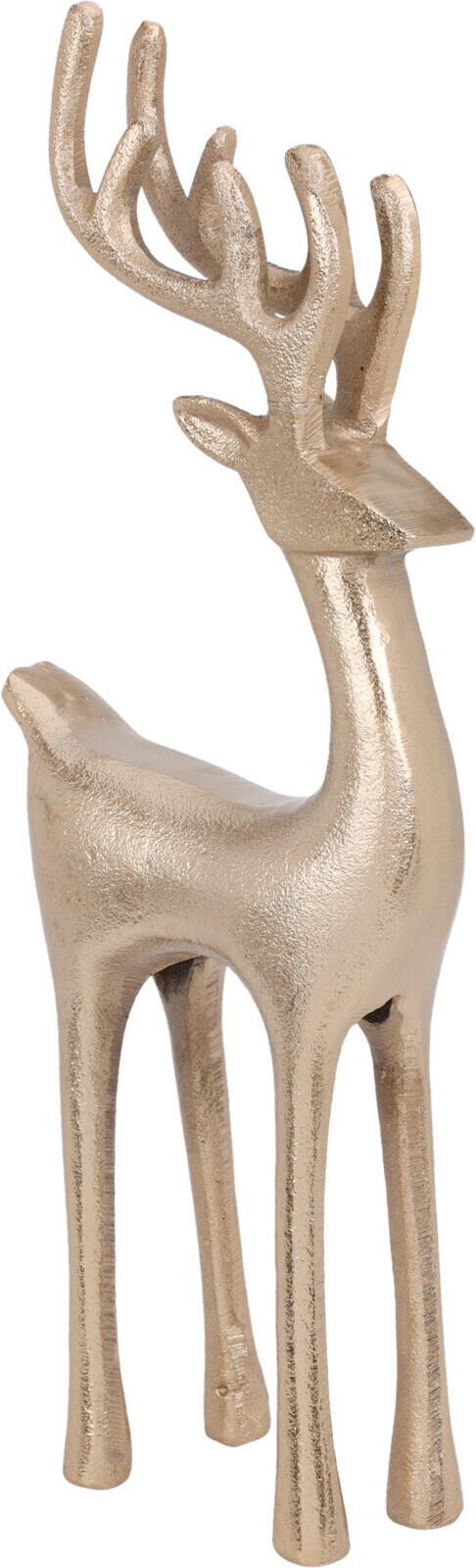 Dekoračný jeleň REINDEER STANDING - zlatá, Basics (14/6/35cm)