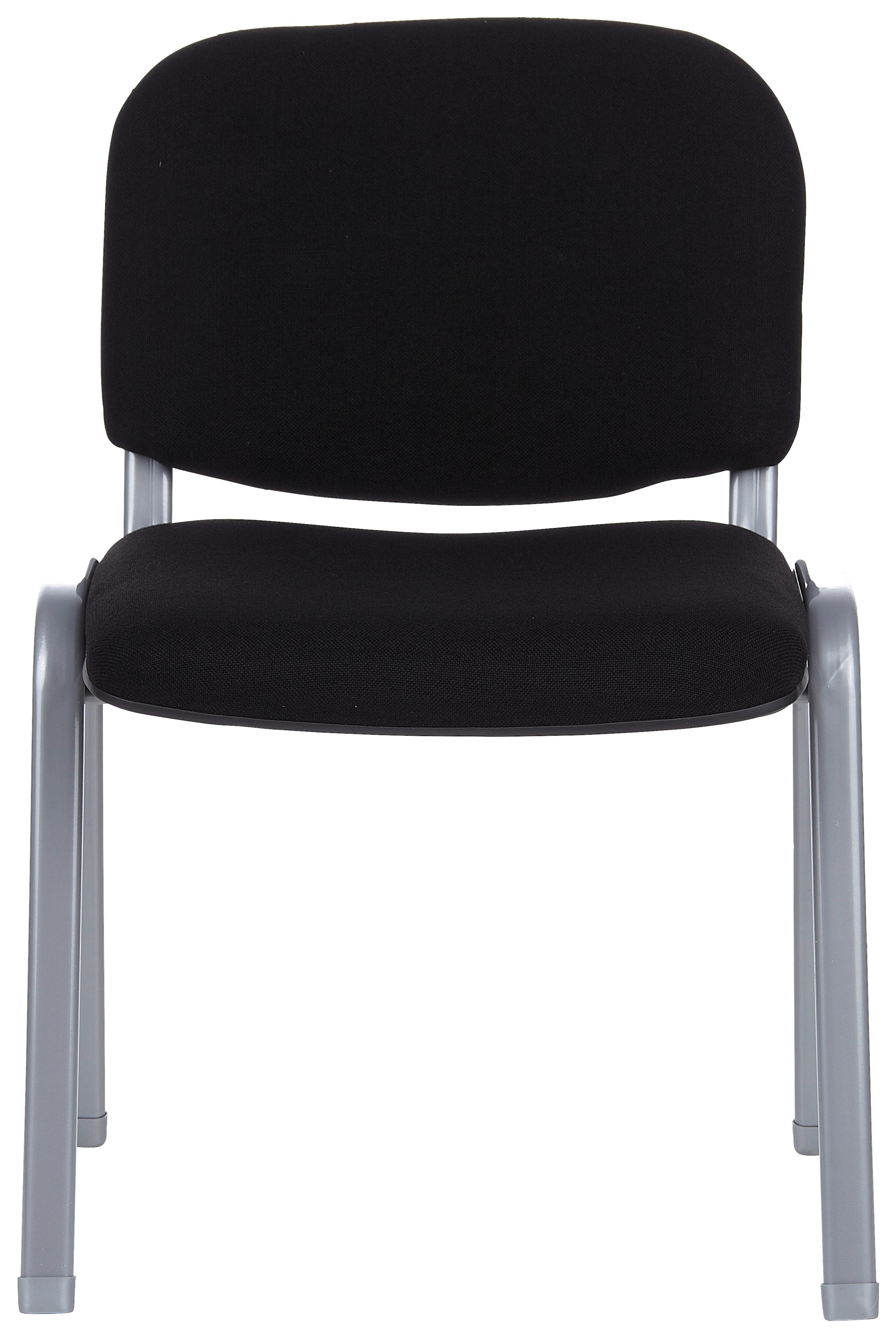 Besucherstuhl Xt 600 Schwarz Stapelbar - Silberfarben/Schwarz, Basics, Textil/Metall (58/84/48cm) - MID.YOU