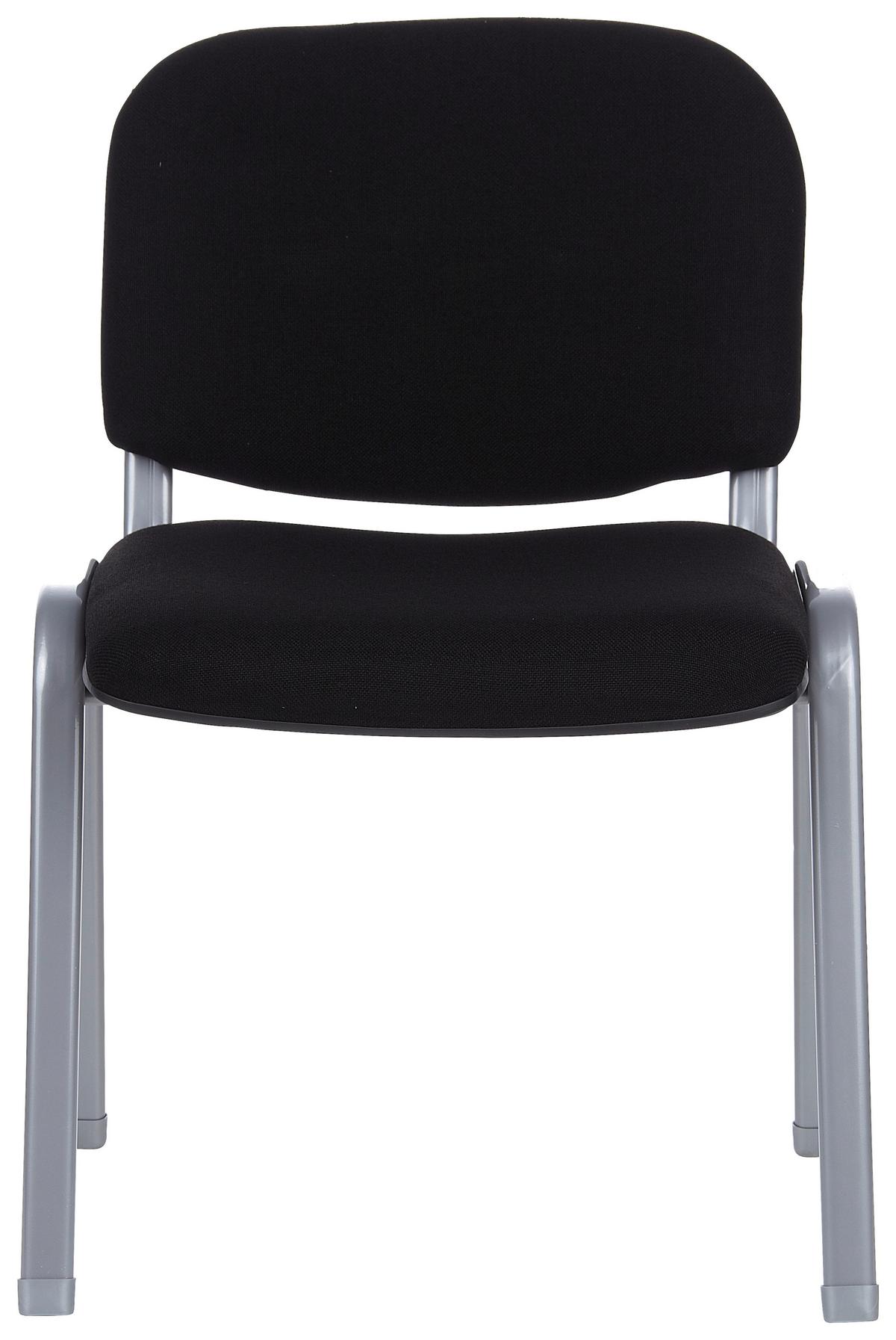 Besucherstuhl Xt 600 Schwarz Stapelbar - Silberfarben/Schwarz, Basics, Textil/Metall (58/84/48cm) - MID.YOU