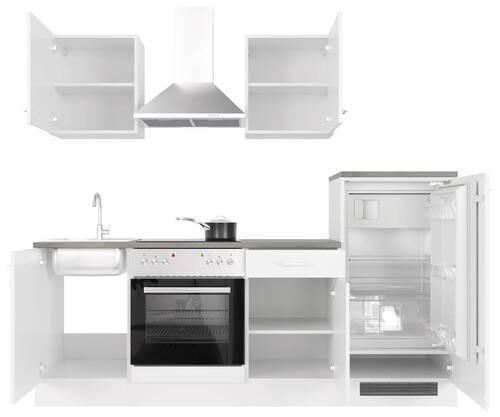 Küchenblock Lucca Weiß/Graubraun B: 220,5 cm - Graubraun/Weiß, MODERN, Holzwerkstoff (220,5cm) - FlexWell
