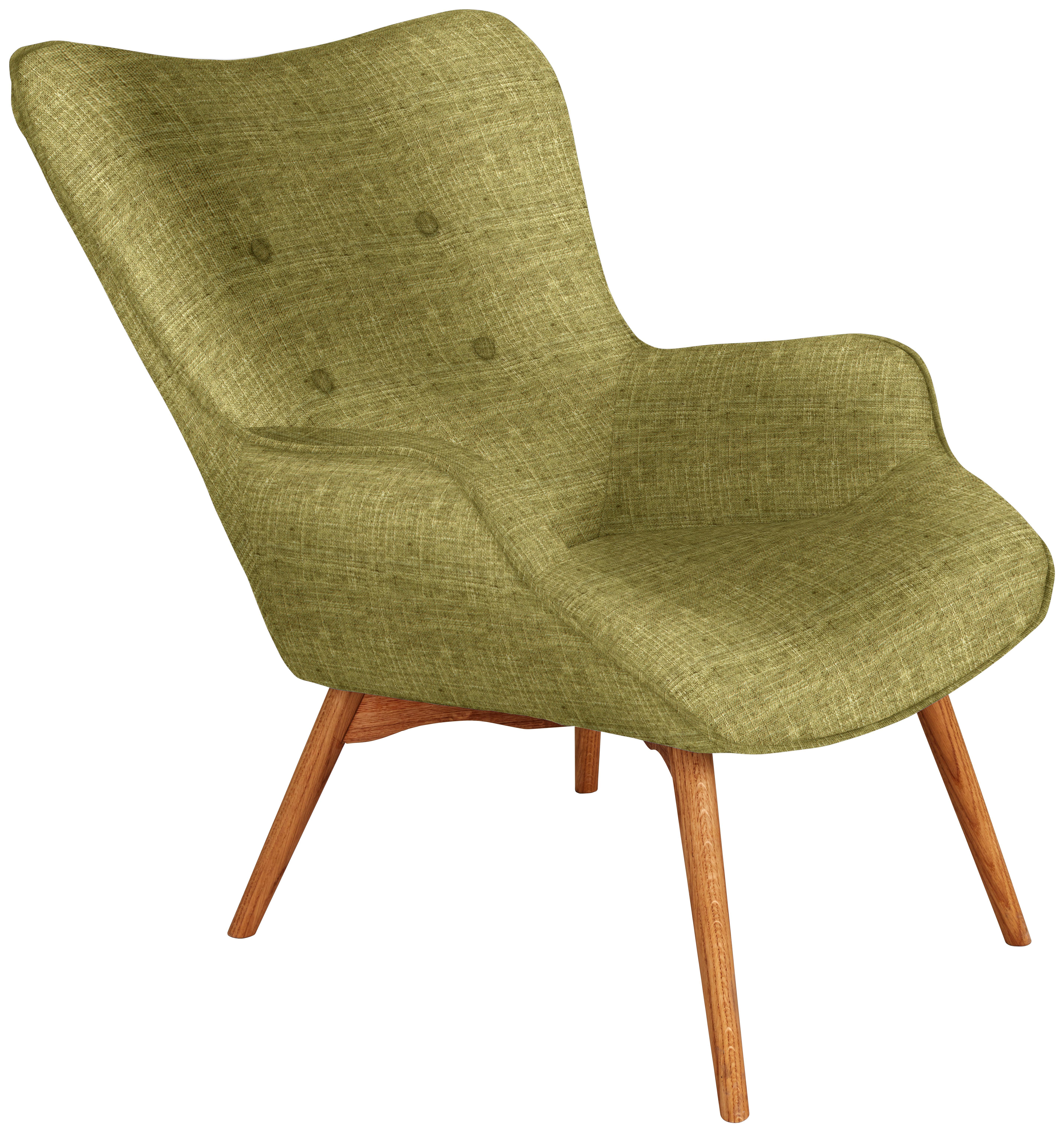 Ohrensessel Amarillo - Eichefarben/Grün, LIFESTYLE, Textil (82/94/73cm) - Luca Bessoni