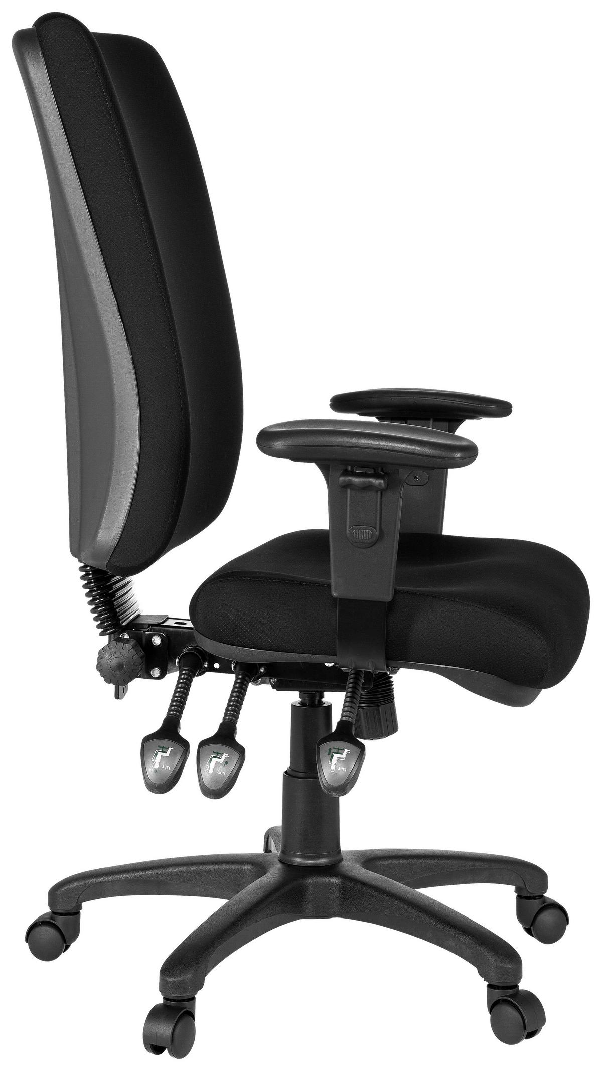 Bürostuhl Zenit High Schwarz Bis 120 Kg - Schwarz, Basics, Kunststoff/Textil (56/130/45cm) - MID.YOU