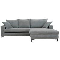 Ecksofa Armilla Hellgrau S: 272x174 cm - Hellgrau/Schwarz, Design, Textil (272/174cm) - MID.YOU