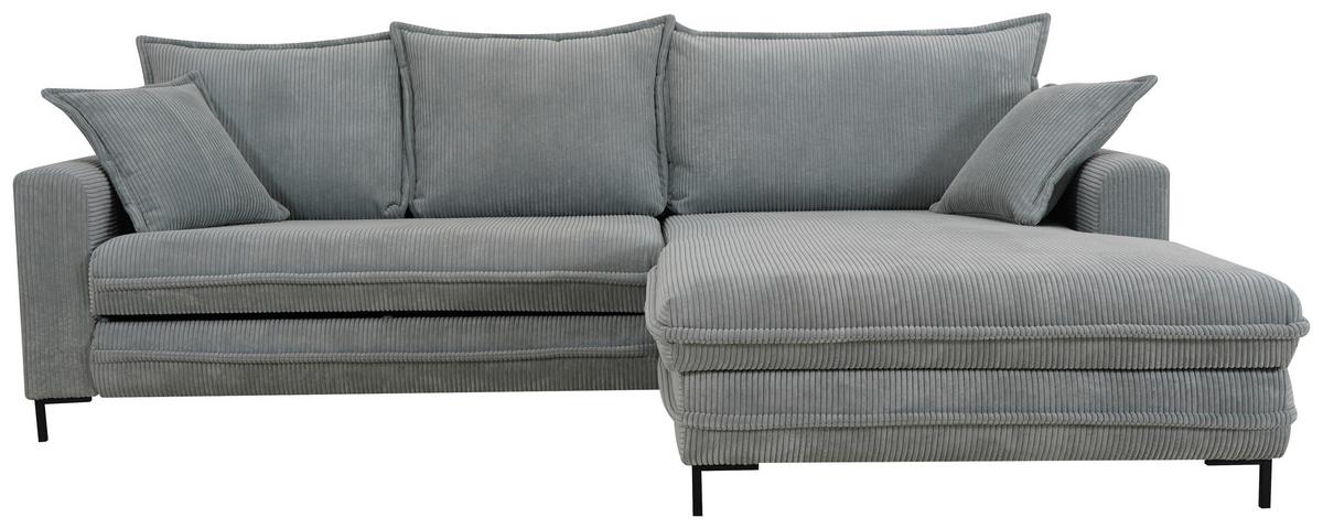 Ecksofa Armilla Hellgrau S: 272x174 cm - Hellgrau/Schwarz, Design, Textil (272/174cm) - MID.YOU