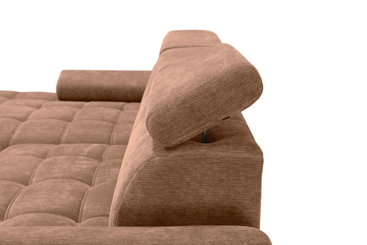 Rohová sedačka VEGAS, levá, terracottová žinylka - černá/terracotta, Design, dřevo/textil (173/294cm)