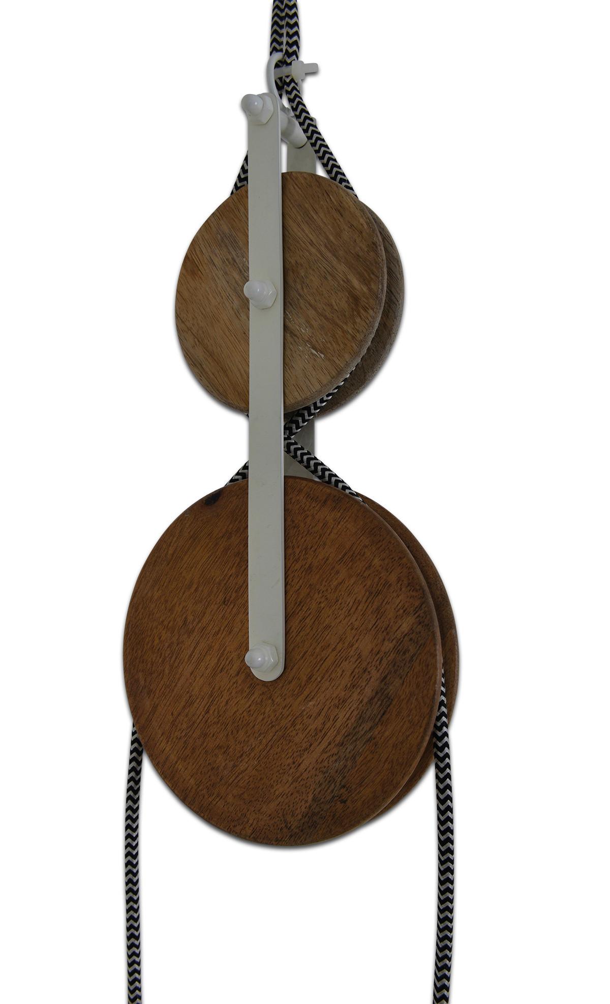 Hängeleuchte H: 110 cm 2-Flammig, Mangoholz/Metall - Weiß, KONVENTIONELL, Holz/Metall (21/110cm) - Näve