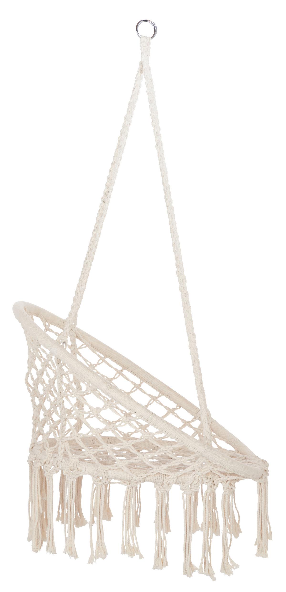 ZÁVĚSNÉ KŘESLO VALENCIA 1 - bílá, Romantický / Rustikální, kov/textil (80/115-135/60cm) - Mömax