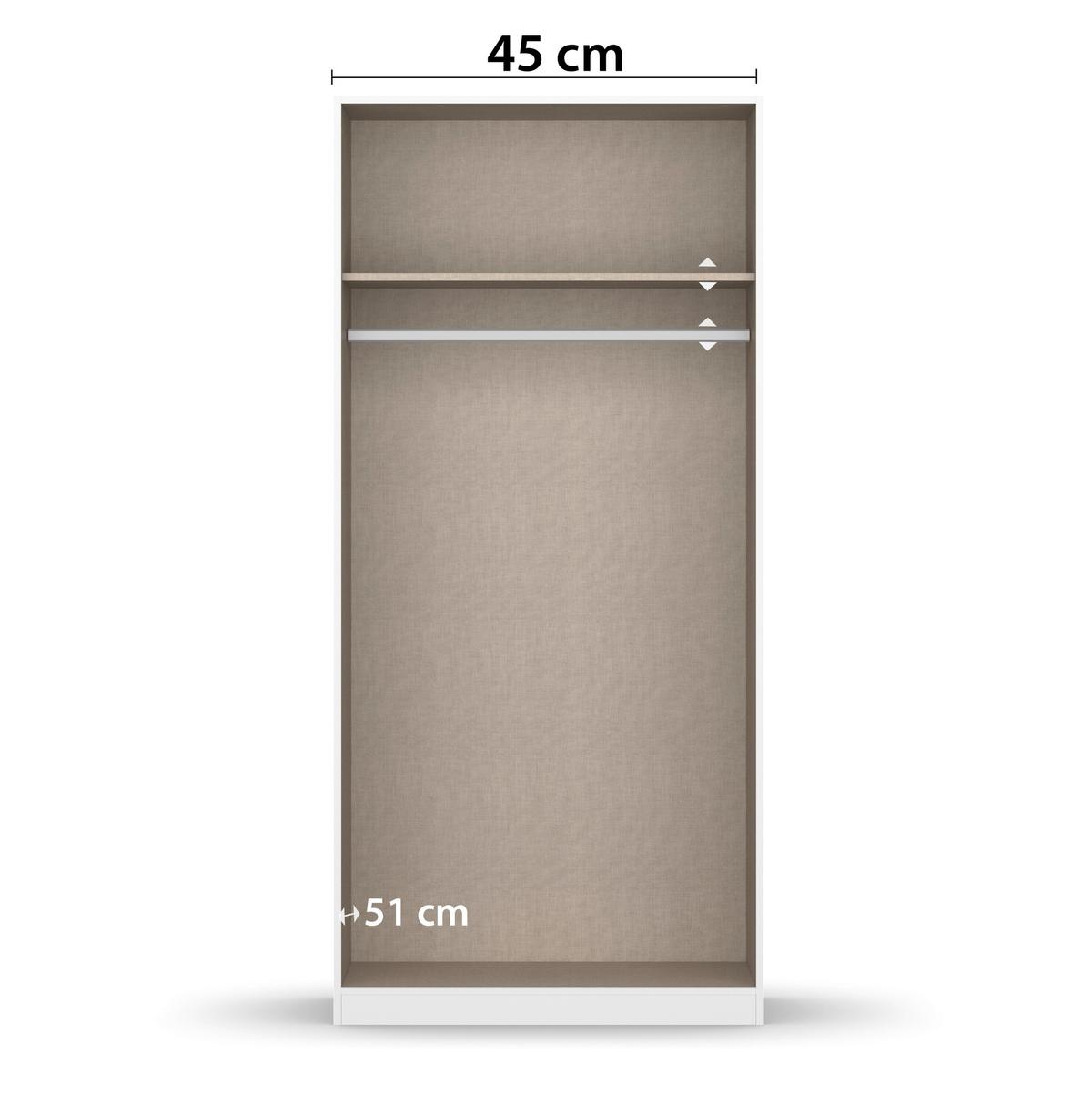 Drehtürenschrank 91cm Berlin Eiche Artisan/grau - Eiche Artisan/Grau, MODERN, Holzwerkstoff (91/210/54cm) - Rauch Möbel