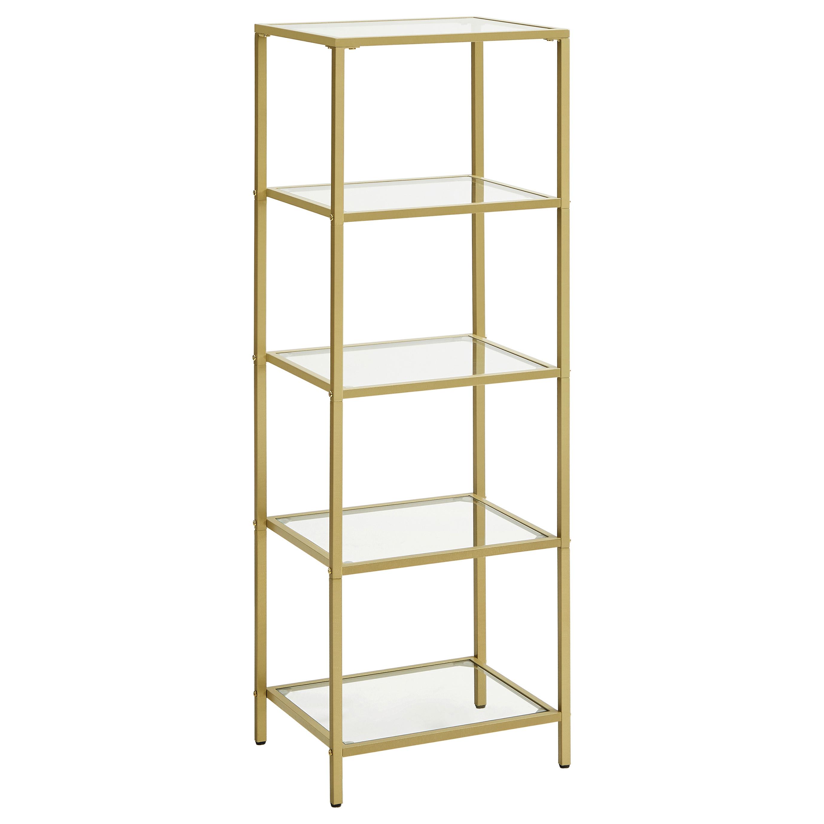 Regal B: 40 Cm Goldfarben - Goldfarben, Trend, Glas/Metall (40/124,5/30cm) - Boxxx
