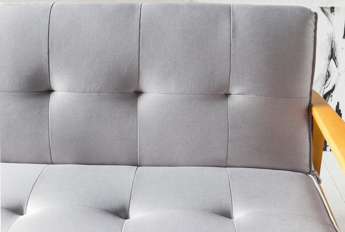 Schlafsofa Naturfarben/hellgrau B: 190 Cm - Hellgrau/Naturfarben, MODERN, Holz/Textil (190/81/85cm) - Livetastic