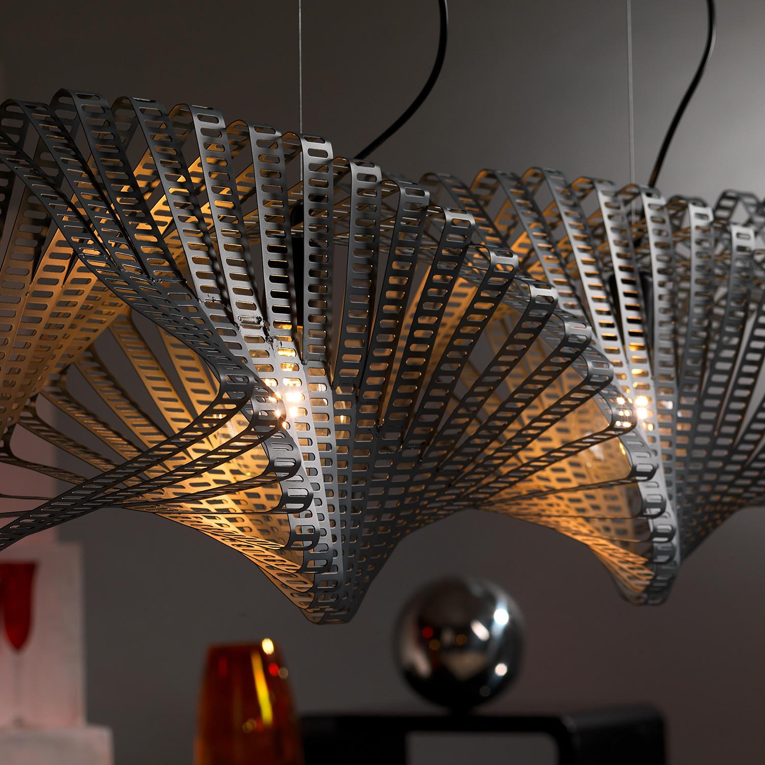 Hängeleuchte Chromfarben L: 95 Cm 22w - Chromfarben, Design, Metall (95/30/100cm)