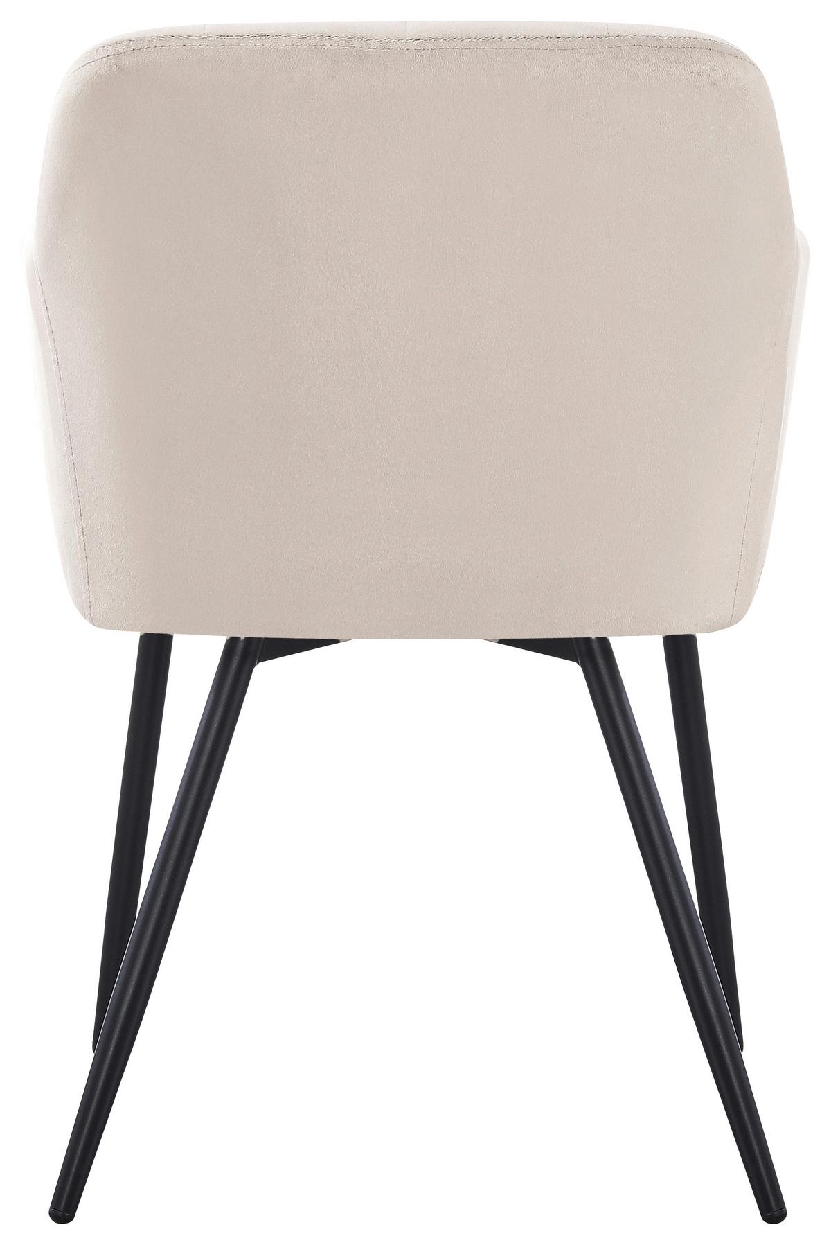 Armlehnstuhl Jenke Samt Beige, B: 56 cm - Beige/Schwarz, KONVENTIONELL, Textil/Metall (56/82/62cm) - Nedis SmartLife