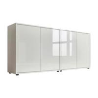 Sideboard Mailand 2 B: 158 Cm Weiß - Weiß Hochglanz/Schwarz, MODERN, Holzwerkstoff (158/73/33cm) - MID.YOU