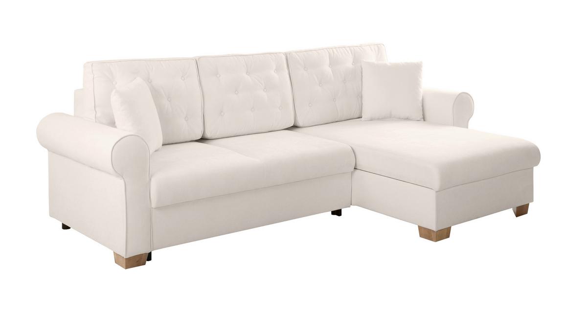 Ecksofa Arles, Creme 02 S: 266x161 Cm - Buchefarben/Creme, Design, Textil (266/161cm) - MID.YOU