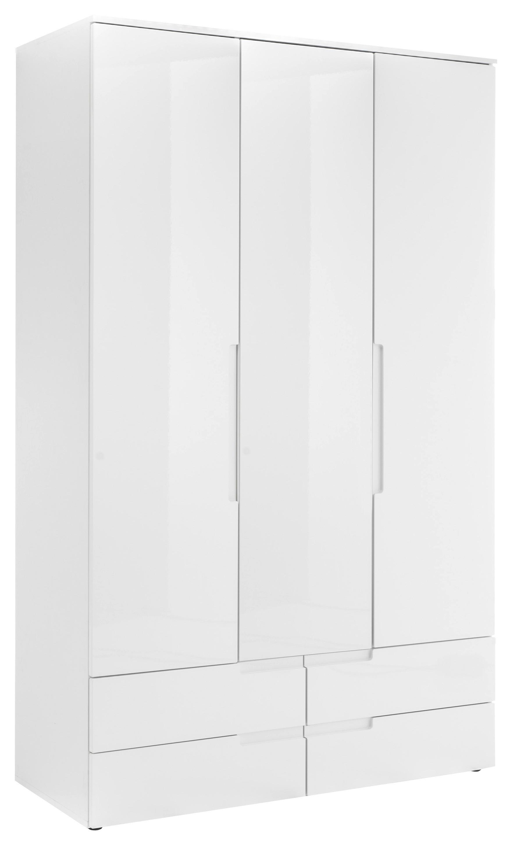 Nyílóajtós Szekrény Spice 126/208 Cm - tölgyfa színű/magasfényű fehér, Modern (126/208/57cm) - MID.YOU