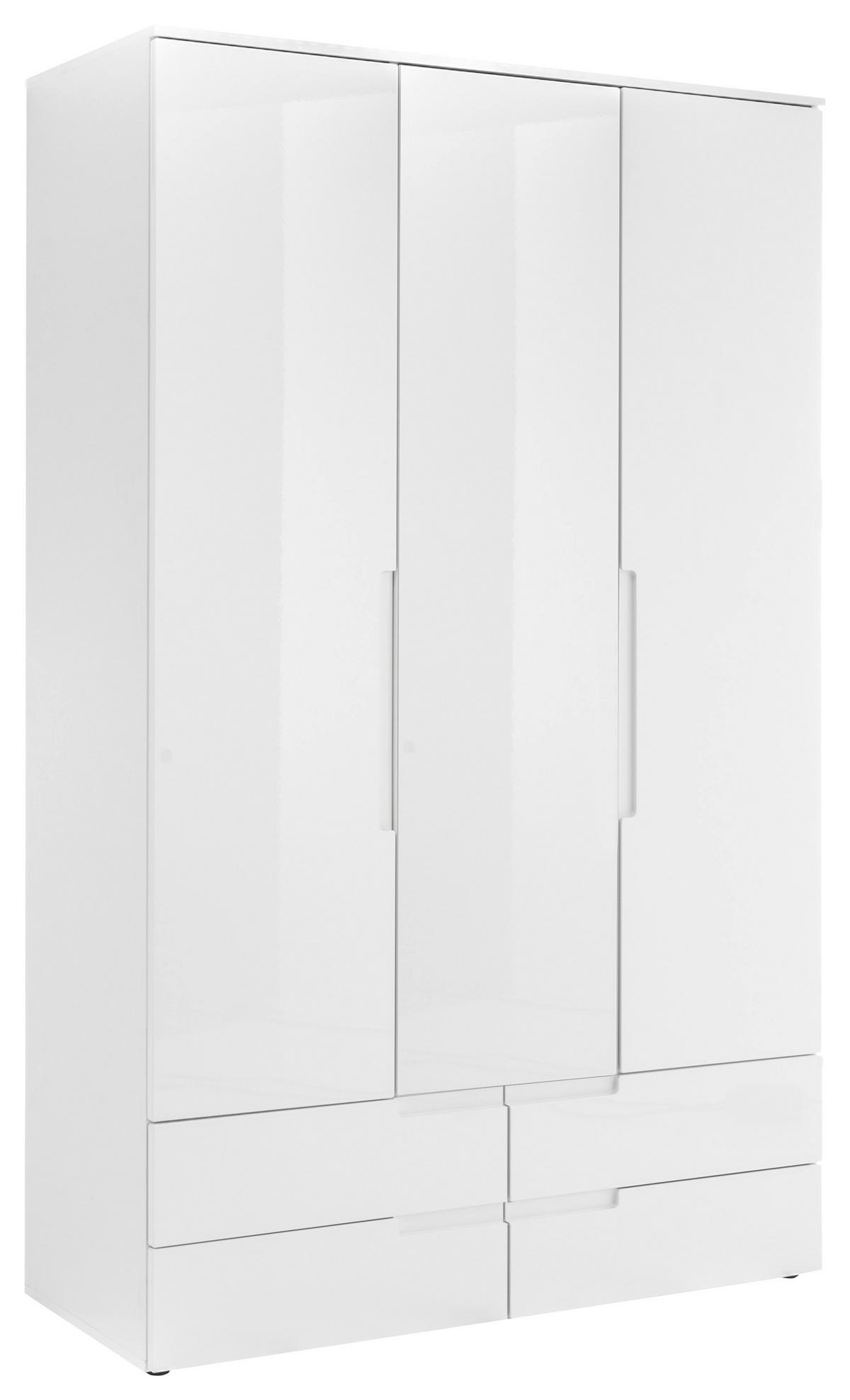 Drehtürenschrank +schubladen B: 126 Cm Spice, Weiß - Weiß Hochglanz/Eichefarben, MODERN (126/208/57cm) - MID.YOU