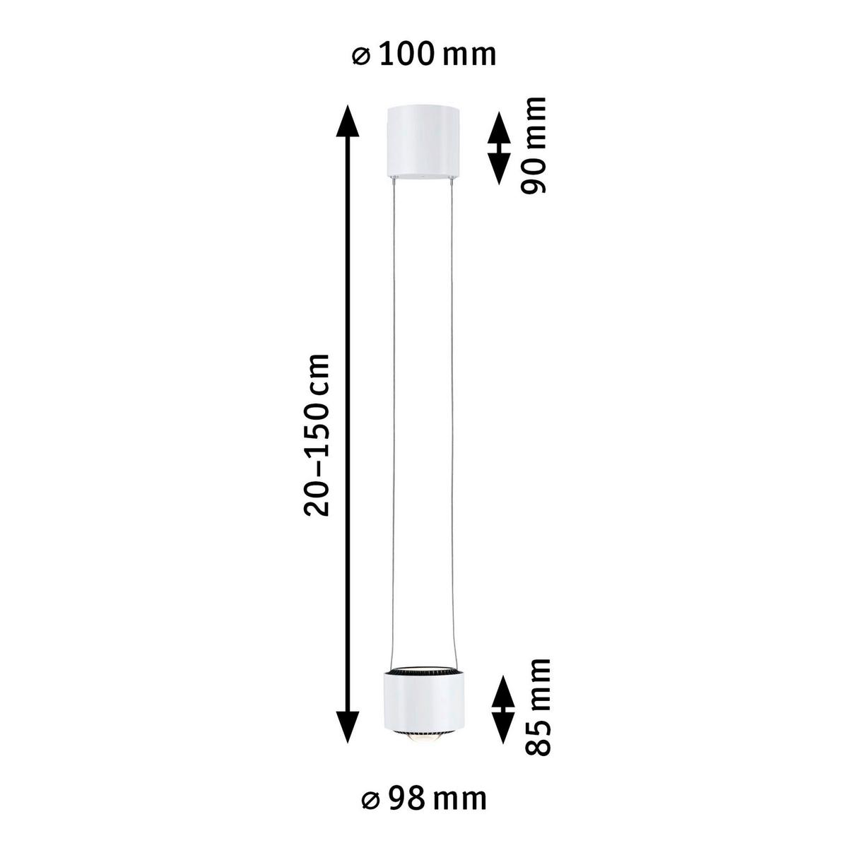 Schienensystem-Hängeleuchte 94903 Urail Aldan Sw - Basics (20-150/9,8/8,5cm) - Paulmann