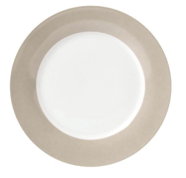 Speisetellerset Weiß Taupe 6-teilig D: 26,5 cm - Taupe/Weiß, Basics, Keramik (26,5cm) - Van Well