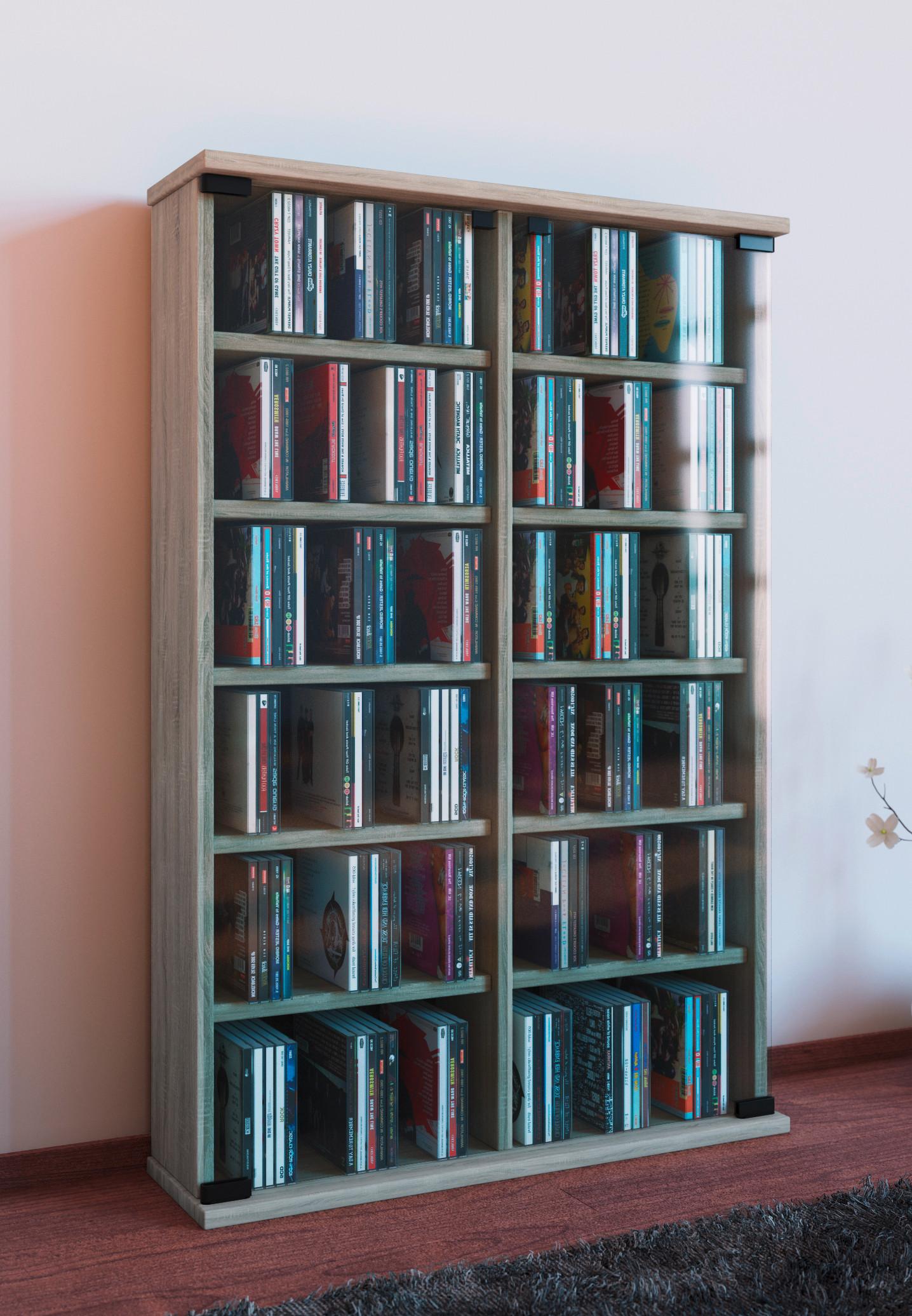 Regal Mit Glastüren Roma 60 Cm Eiche Dekor - Eichefarben, KONVENTIONELL, Glas/Holzwerkstoff (60/92/18cm) - MID.YOU