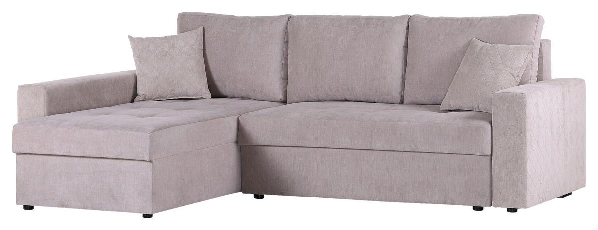 Ecksofa Barkley - Rot/Hellgrau, KONVENTIONELL, Textil (176/243cm) - MID.YOU