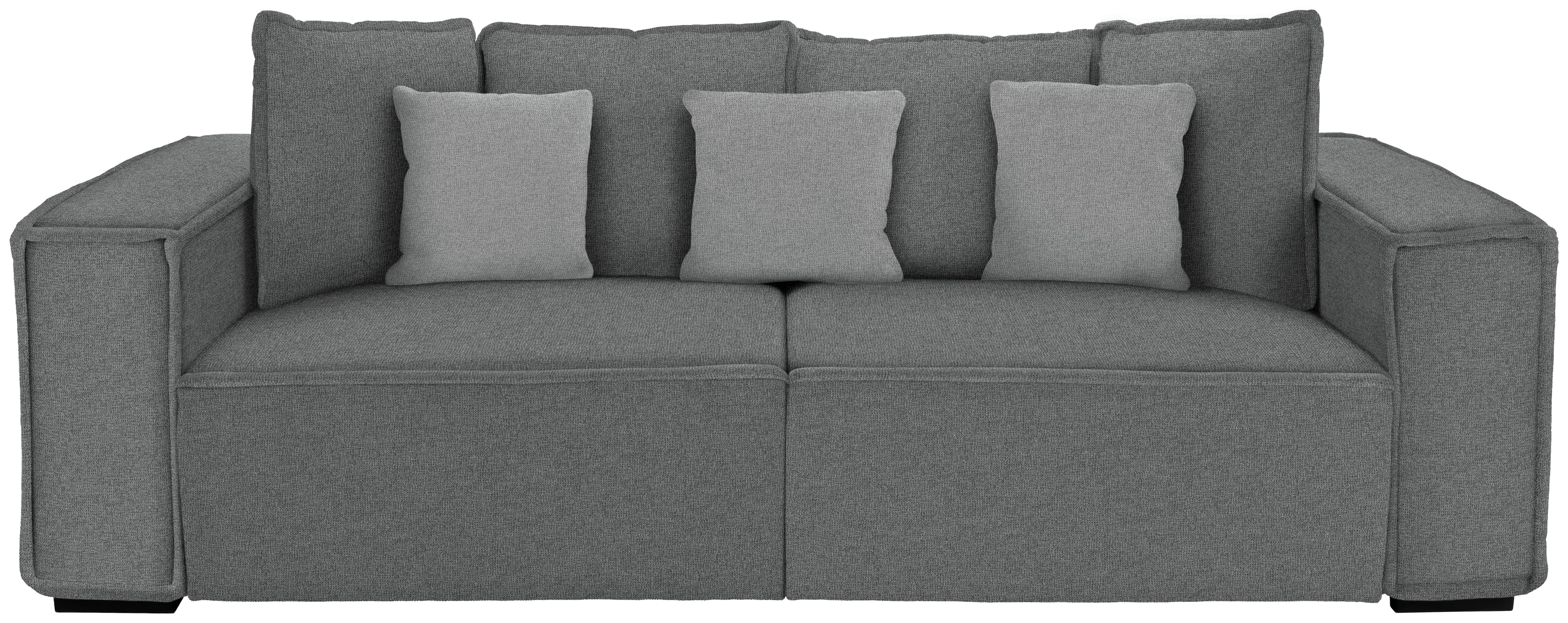 Bigsofa Mit Kissen Surf, Mikrofaser - Hellgrau/Grau, MODERN, Holz/Textil (244/62/117cm) - Luca Bessoni