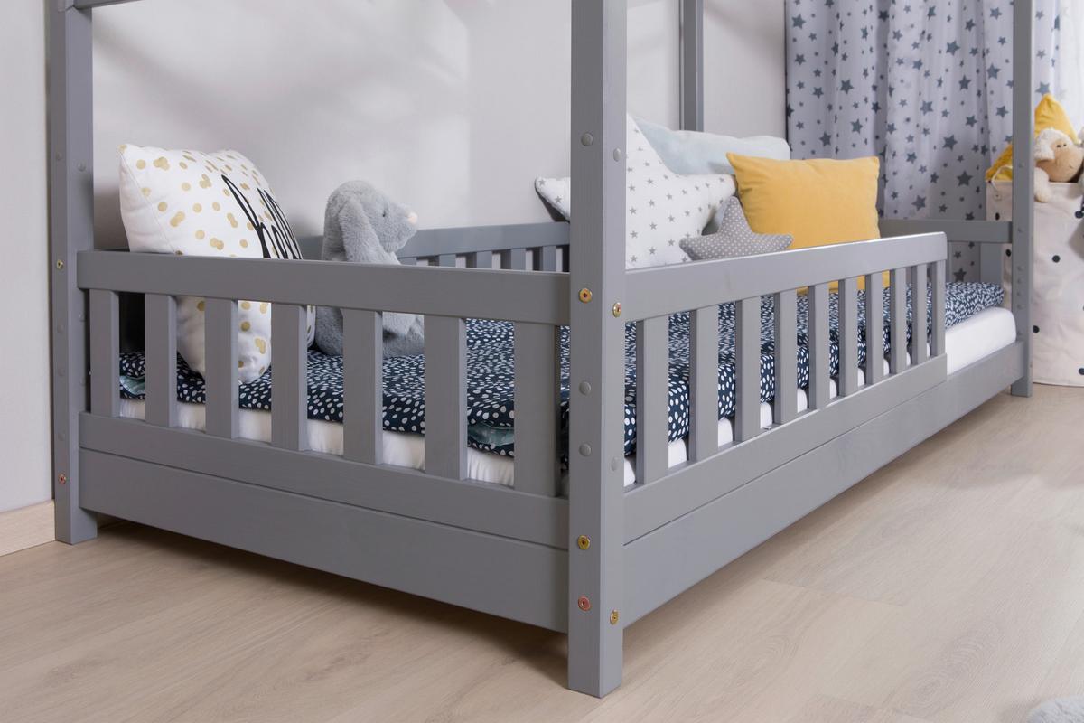 Hausbett Lou Hellgrau B: 140 Cm - Hellgrau/Naturfarben, MODERN, Holz (140/200cm) - MID.YOU