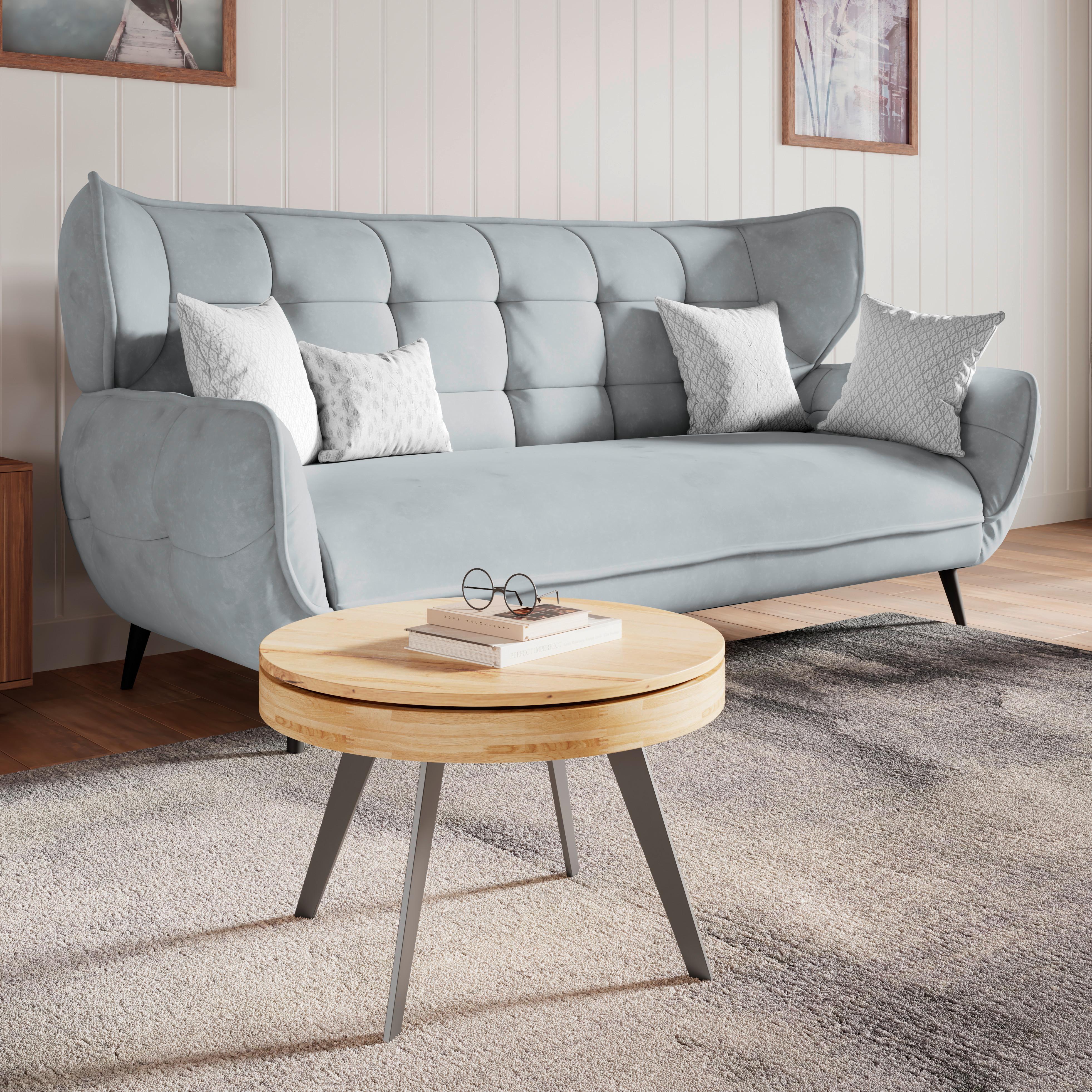 Dvoumístná pohovka PESCARA, šedá - šedá/černá, Moderní, textil (191/105/98cm)