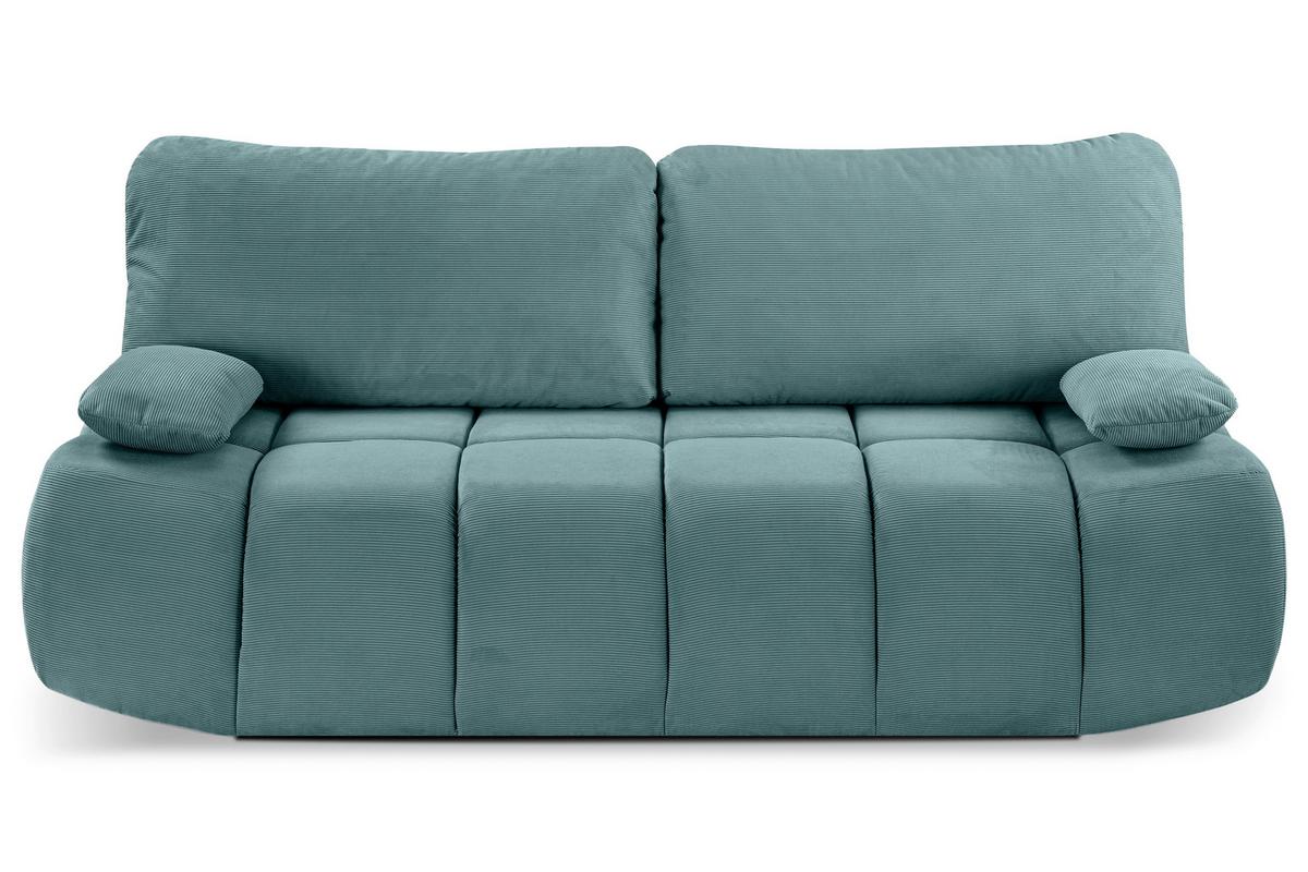 Schlafsofa Lauder Minttürkis B: 207cm - Schwarz/Minttürkis, Basics, Holz/Textil (207/93/105cm) - MID.YOU