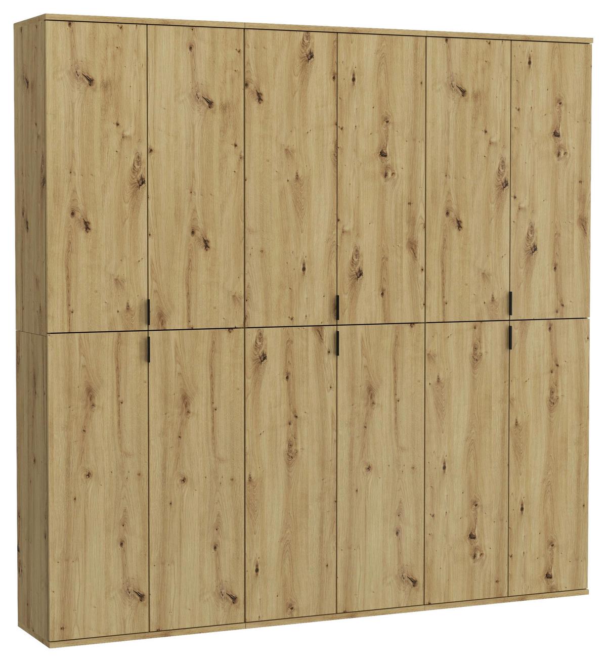 Garderobenschrank Projekt X Eiche Artisan B: 183 Cm - KONVENTIONELL, Holzwerkstoff (183/193/34cm) - MID.YOU