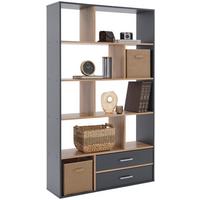 Regal Roberto 2 Anthrazit/Artisan B: 110 cm - Anthrazit/Eiche Artisan, Trend, Holzwerkstoff (110/184,6/32cm)