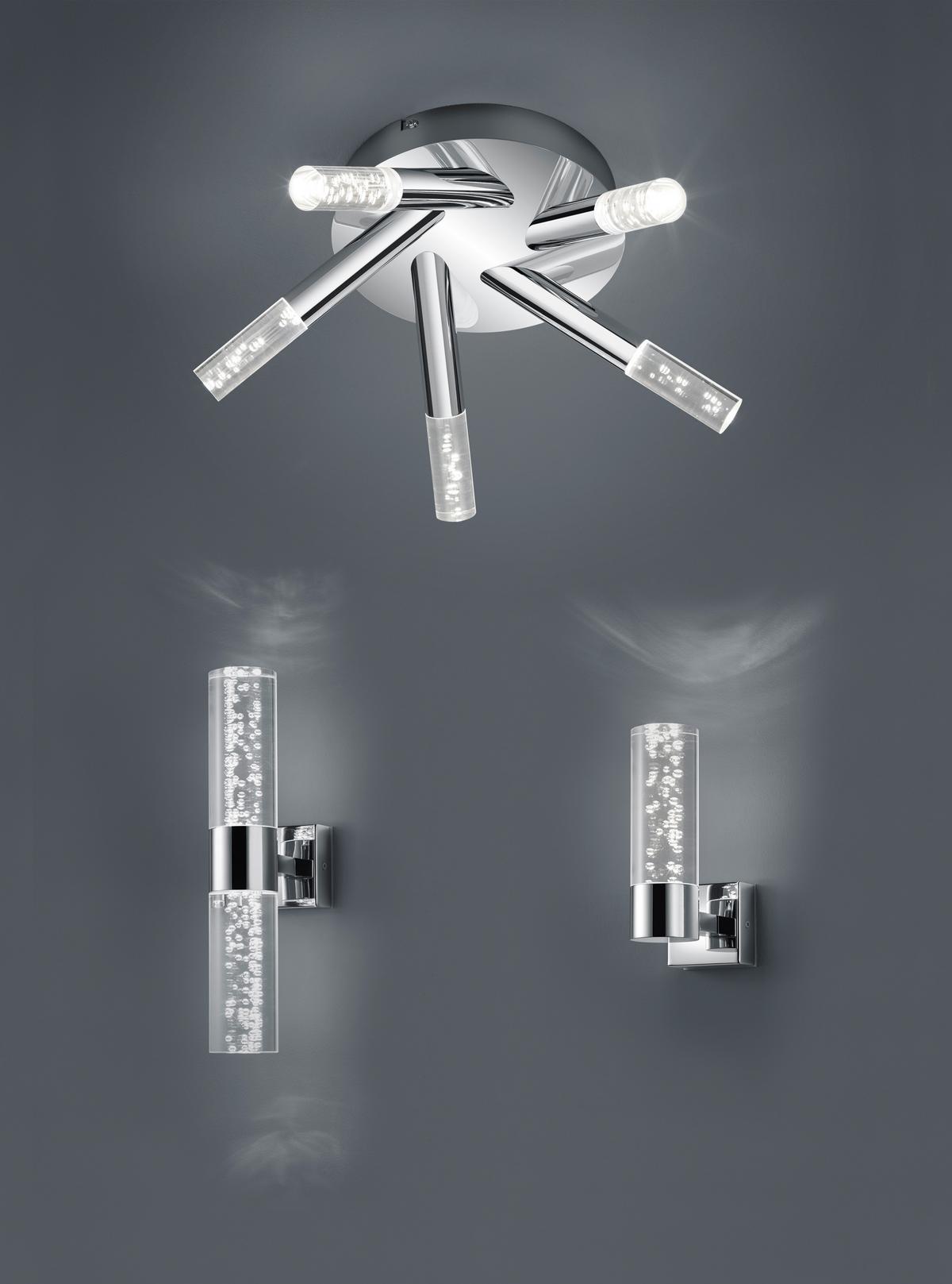 Bad-wandleuchte Ip44, 2-Flammig, Chromfarben - Klar/Chromfarben, Design, Kunststoff/Metall (30,0/7,0/12,0cm) - Trio Leuchten