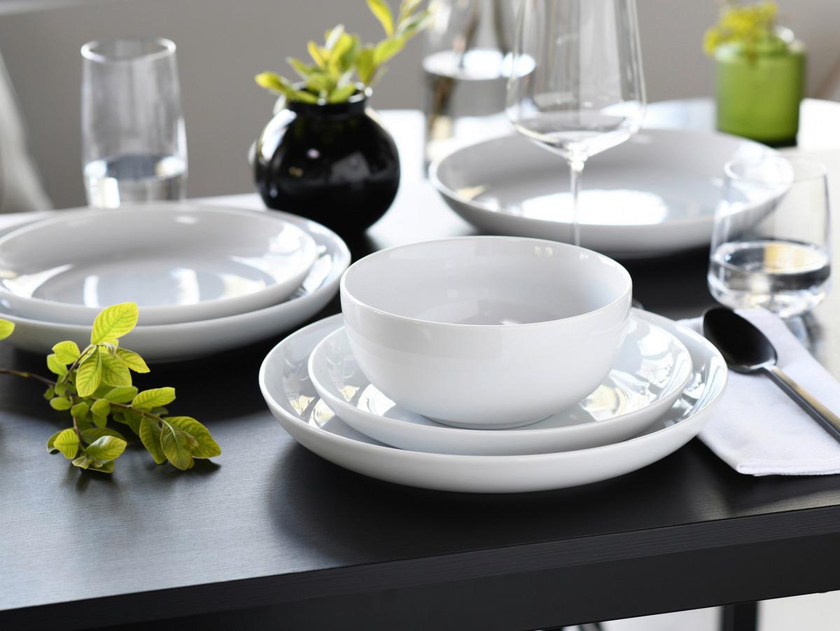 Speisetellerset Porzellan Weiß - Design - Creatable