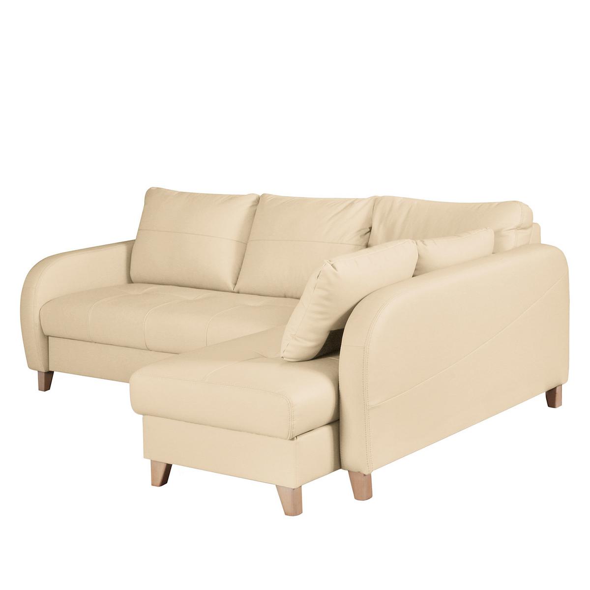 Ecksofa Compact Beige B: 227x168 Cm - Beige/Buchefarben, Design, Leder/Textil (227/168cm) - Livetastic