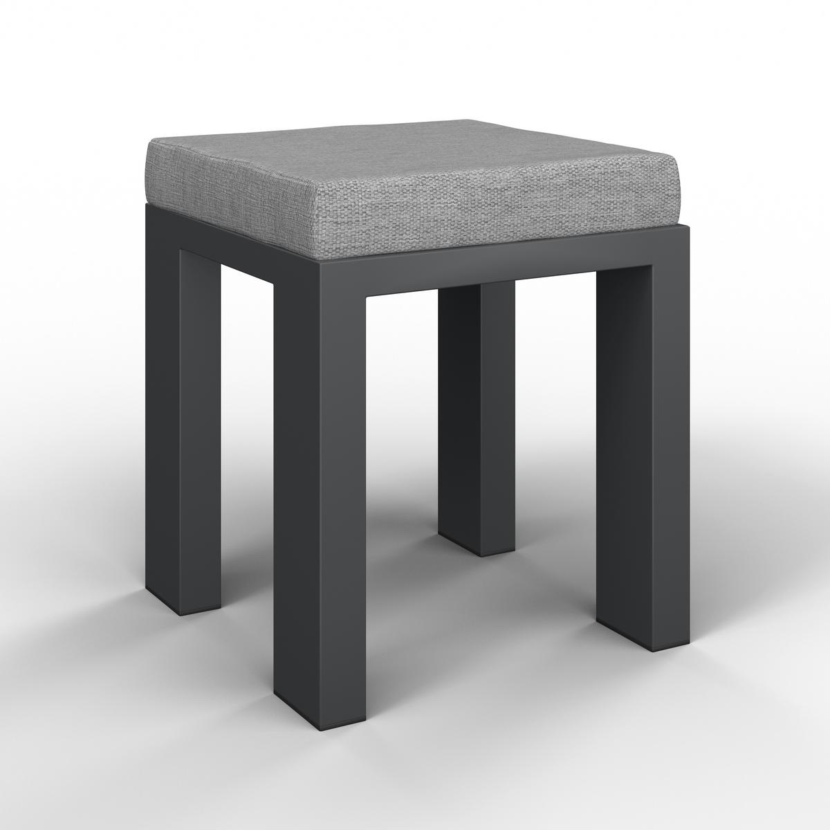 Terasová záhradní souprava MELINA - světle šedá/tmavě šedá, Moderní, kov/dřevo (272/79/84cm) - Bessagi Garden