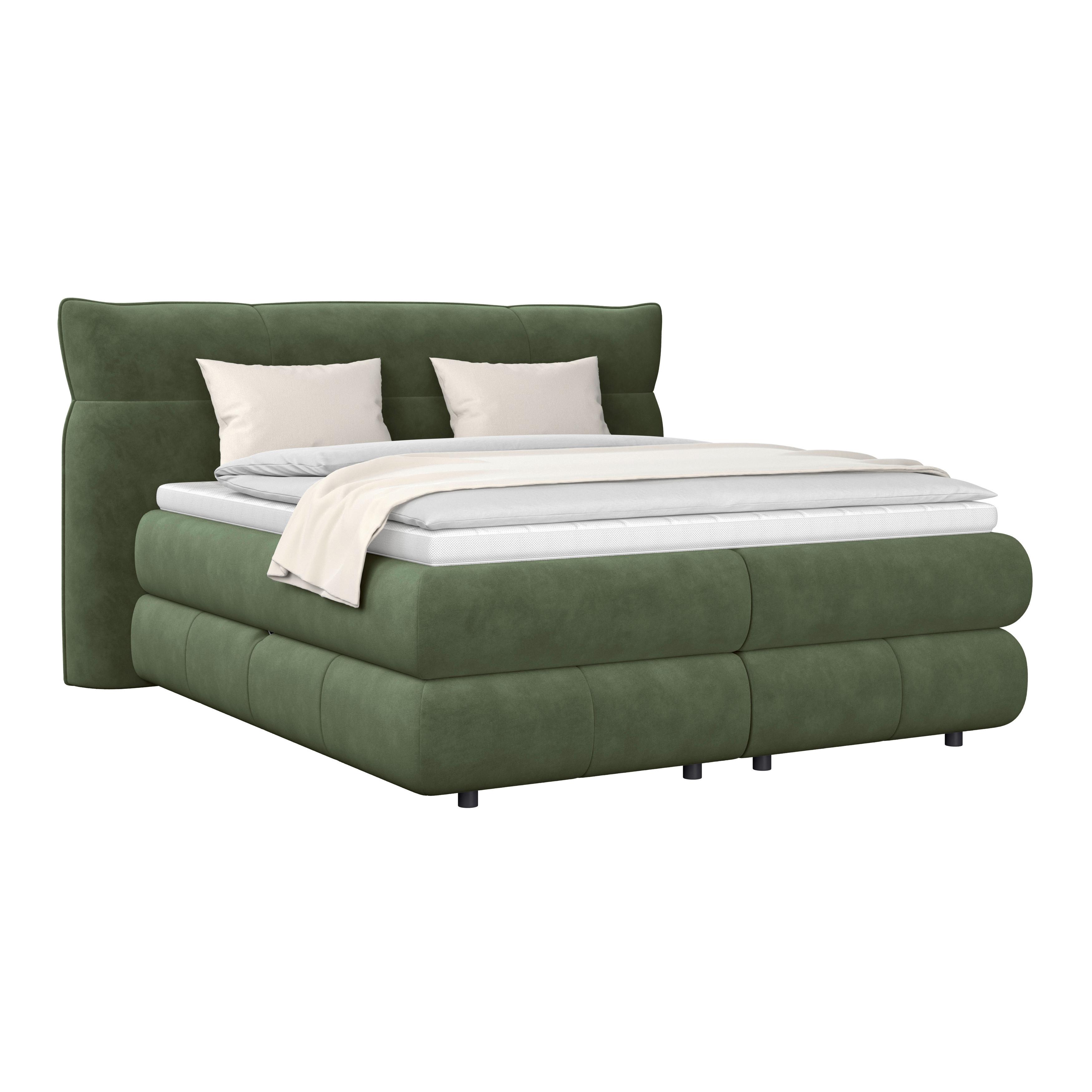 Boxspringbett Carmelo Dunkelgrün 160x200 cm H4