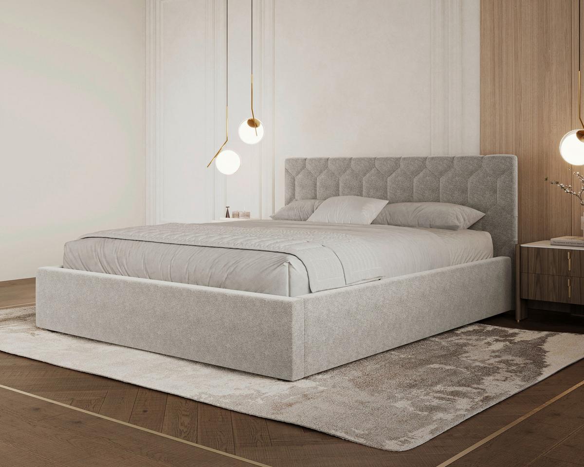 Polsterbett Veronice Silberfarben 160x200cm - Silberfarben/Schwarz, MODERN, Holz (160/200cm) - MID.YOU
