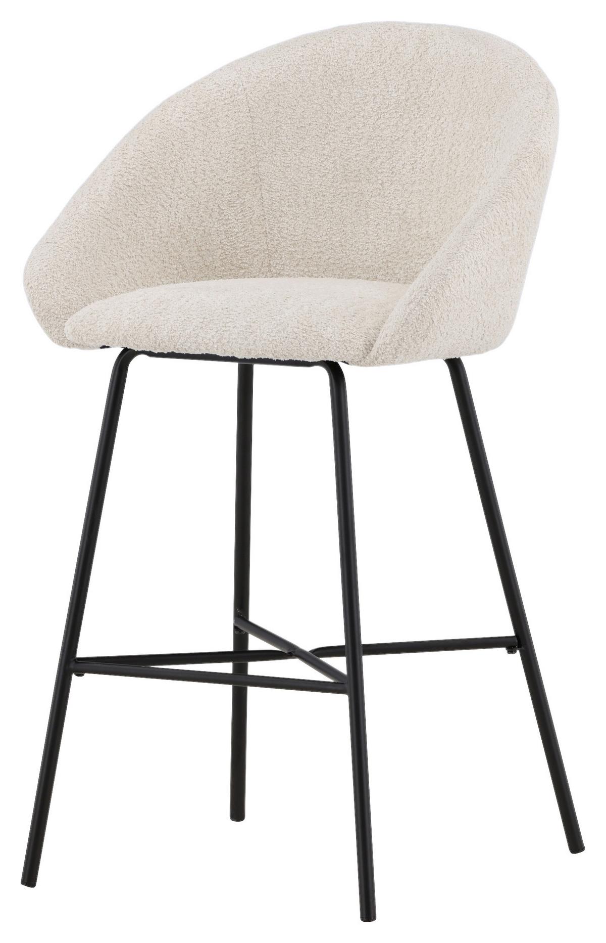 Barhocker-set Velvet - Schwarz/Weiß, Design, Textil/Metall (59/96/54cm) - Livetastic