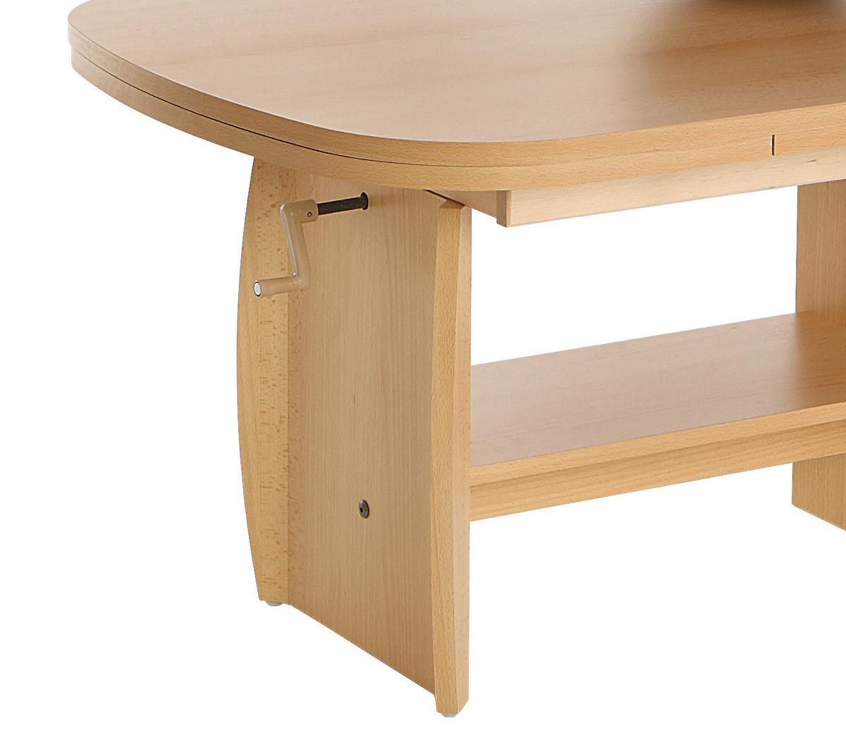 Couchtisch Höhenverstellbar + Ablagefach Michael, Buchefarbe - Buchefarben, Basics, Holzwerkstoff (90 - 142/52 - 62/68cm) - MID.YOU