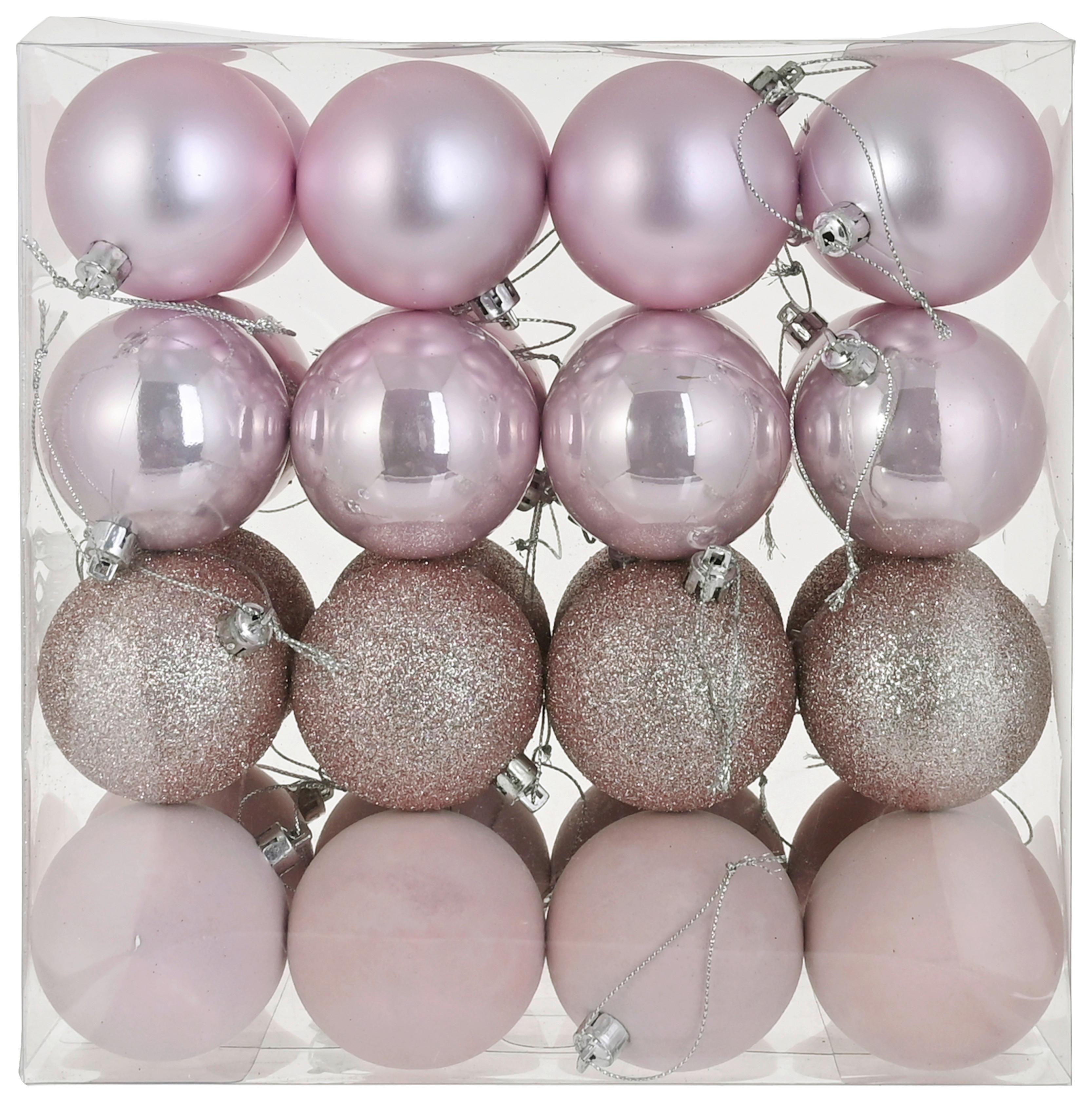 Baňka na vánoční stromeček NOELE - růžová, Konvenční, plast (6cm) - Mömax