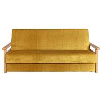 Schlafsofa Malaga Senfgelb B: 220cm - Senfgelb/Naturfarben, Design, Holz/Textil (220/90/90cm) - P & B