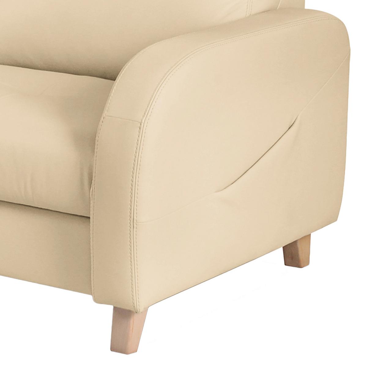 Ecksofa Compact Beige B: 168x227 Cm - Beige/Buchefarben, Design, Leder/Textil (168/227cm) - Livetastic