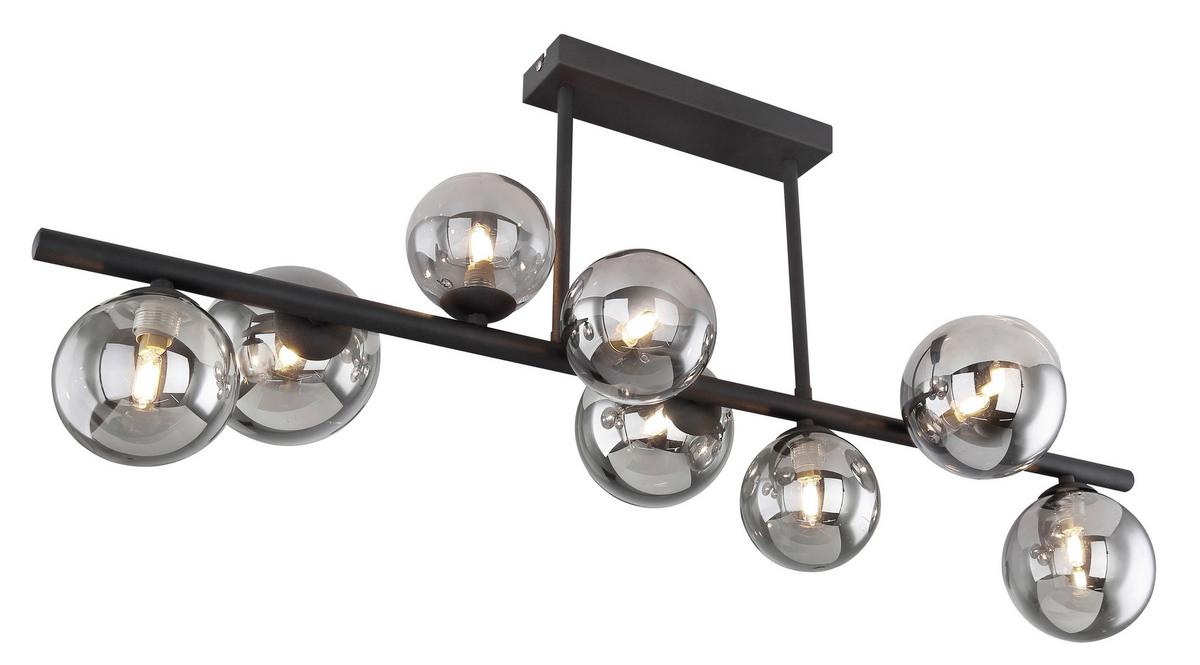 Led Mennyezeti Lámpa 56133-9d - fekete, Design, Üveg/fém (86/30/35,8cm) - Globo