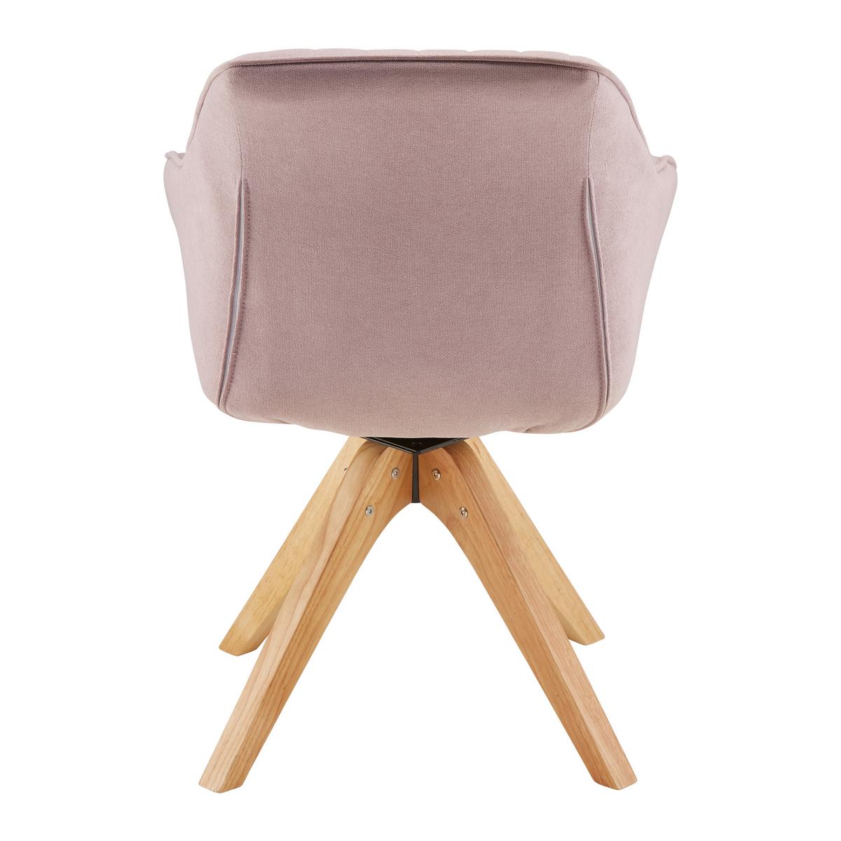 Jídelní židle LEONIE růžová - růžová/barvy dubu, Moderní, dřevo/textil (60/84/61cm) - Modern Living