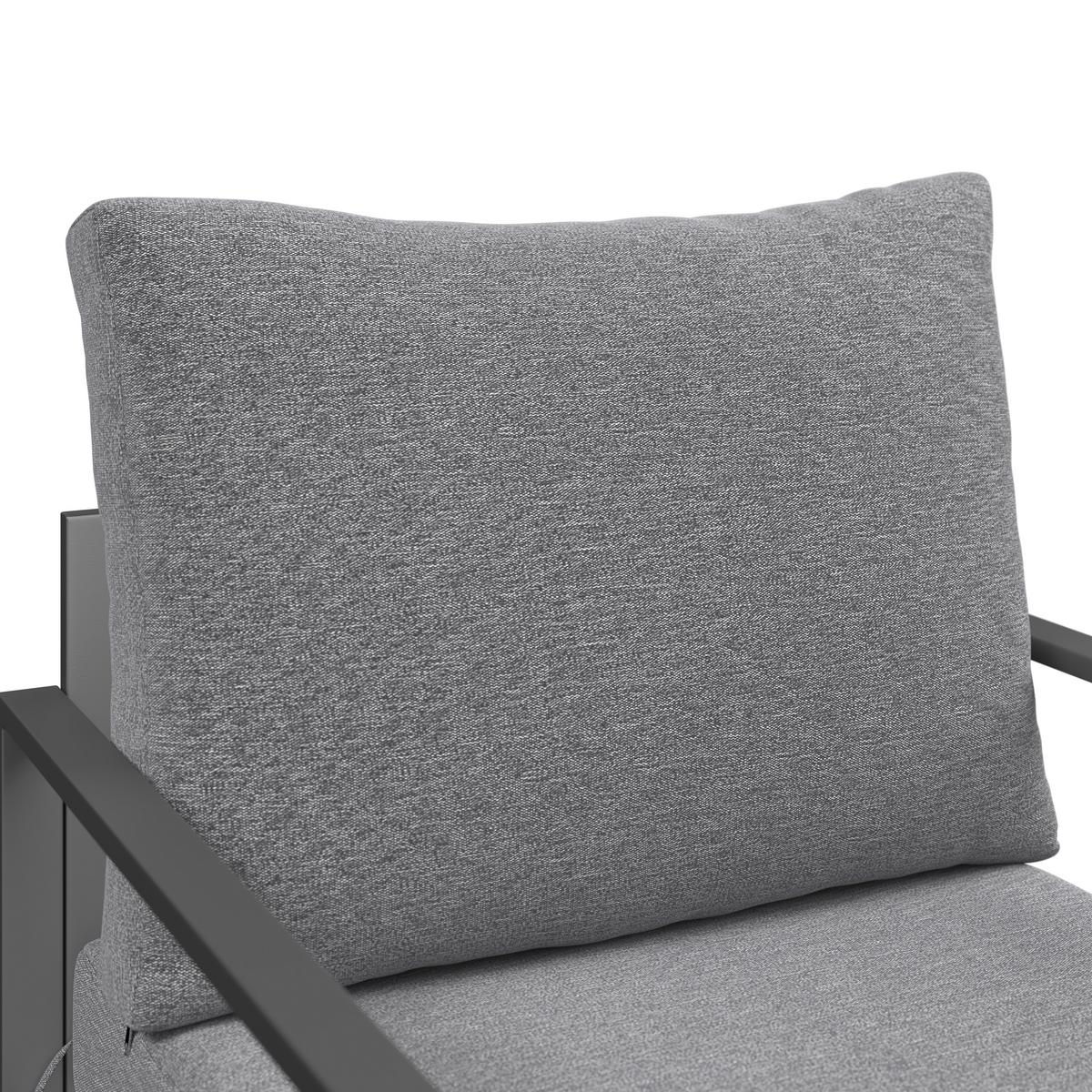 Gartensessel Leon - Dunkelgrau/Anthrazit, MODERN, Textil/Metall (66/69/65cm) - Beldano