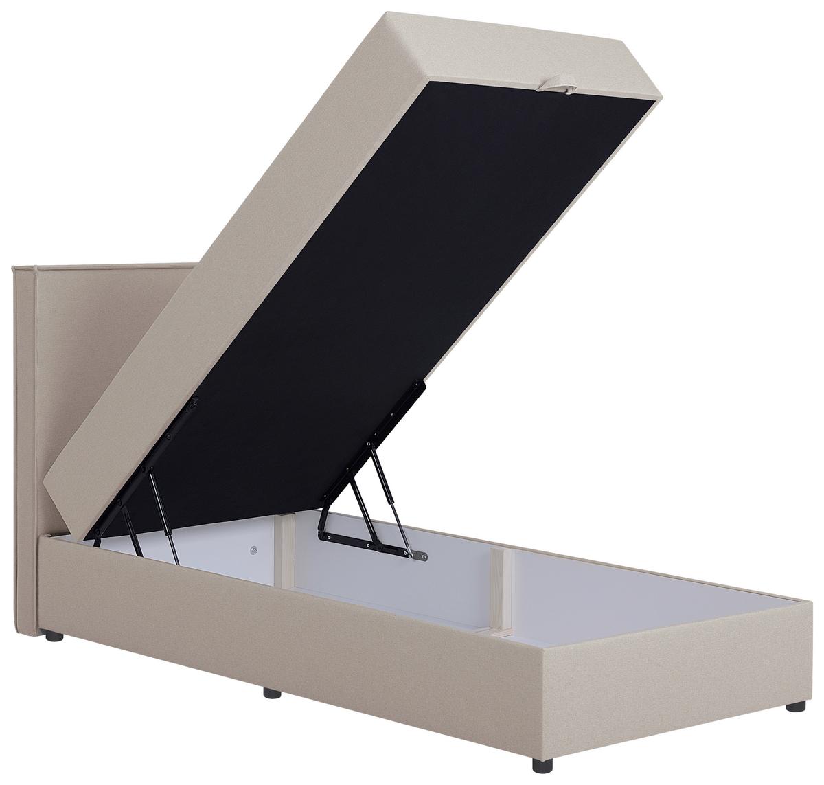 Boxspringbett Naxos 100x200 Soul 2 Beige - Beige/Schwarz, MODERN, Holzwerkstoff/Textil (100/200cm)