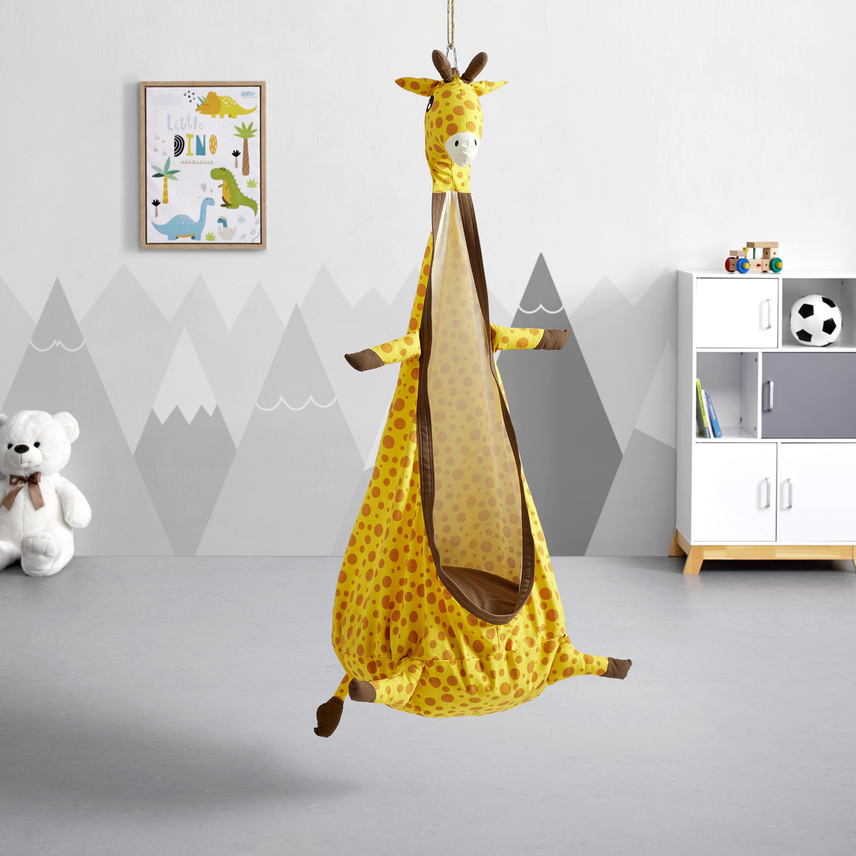 Síťová Houpačka Gismo Vč. Polštáře - hnědá/žlutá, Moderní, textil/plast (70/150/70cm) - Bessagi Kids
