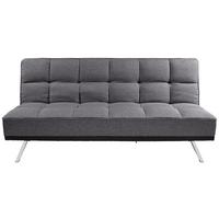 3-Sitzer-Sofa Mit Schlaffunkt. Roma Anthrazit - Edelstahlfarben/Anthrazit, Basics, Textil/Metall (179/84/96cm) - Ondega