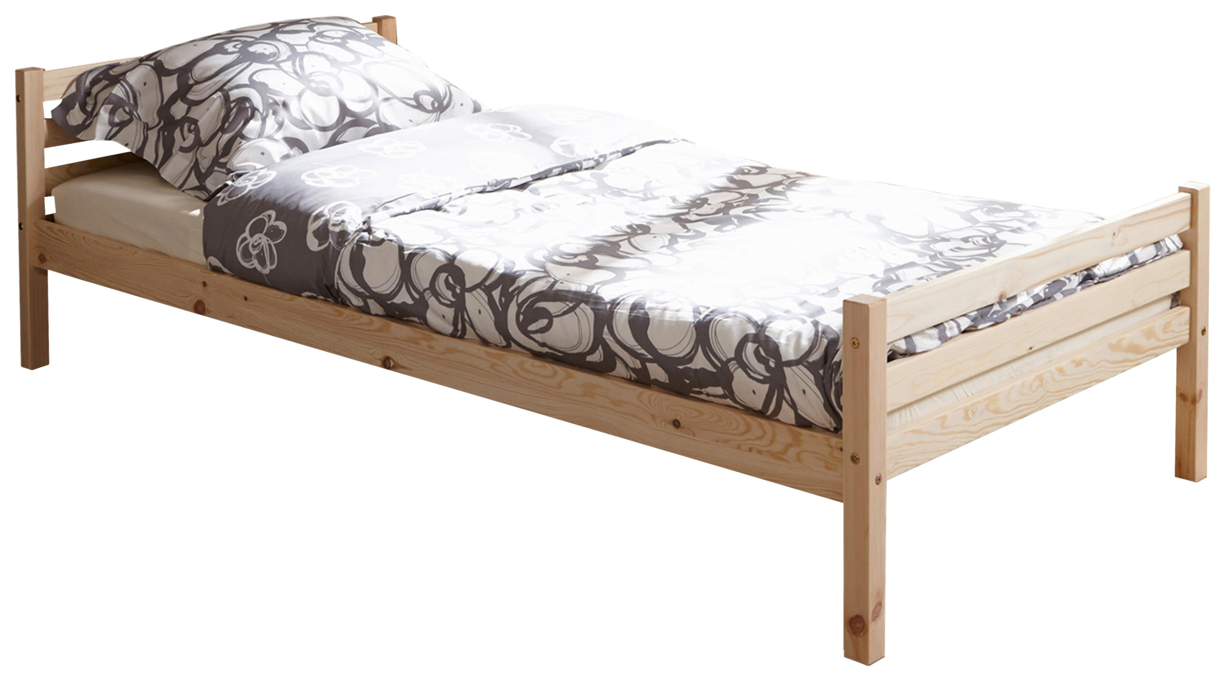 Massivholzbett 90x200 Nadine, Kiefer Natur